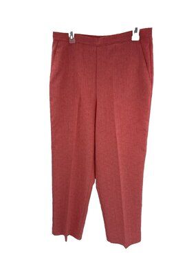 Alfred Dunner Womens Pull On Pants Coral Straight Leg Size 10
